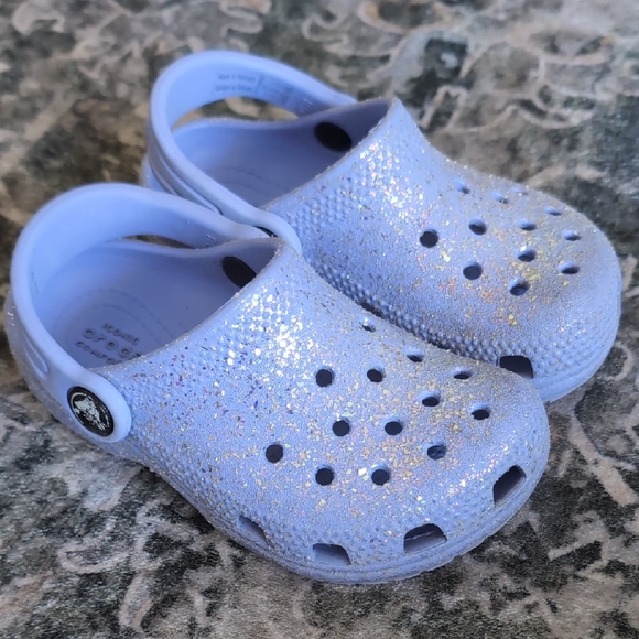 Kids Glitter Clogs - Light Blue - Picture 1 of 7